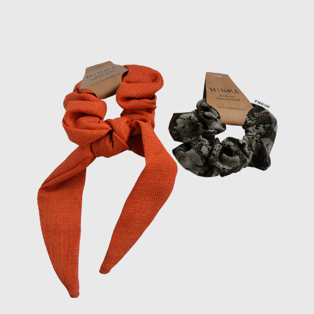Pack scrunchies y cinta terra