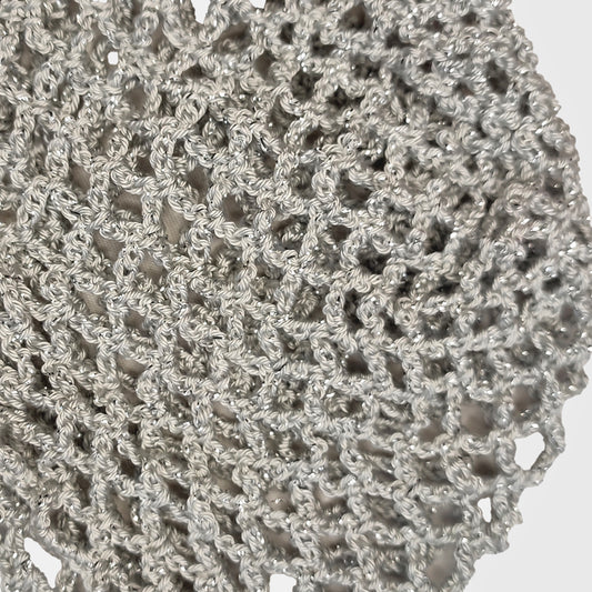 Crochet Hat Plateado Brillos