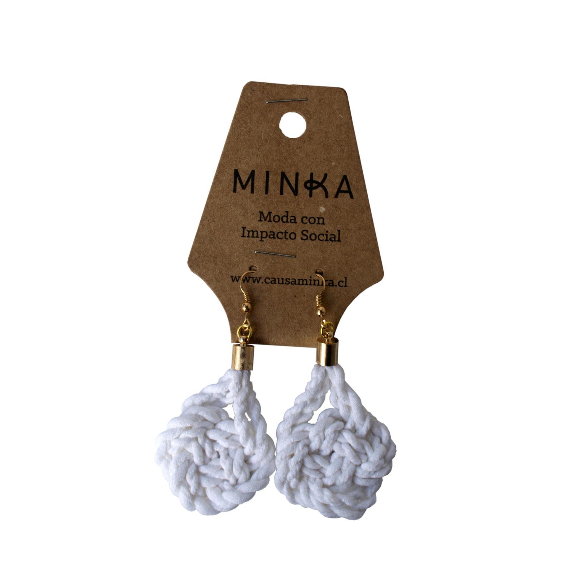 Aros Josefina Blanco accesorios mujer aros minka